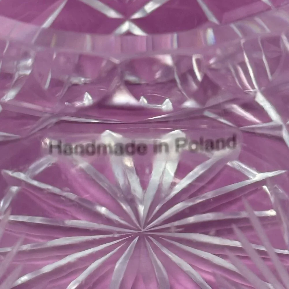 Vintage Polish Hand Cut Crystal Bowl Handmade in‎ Poland 4.5
